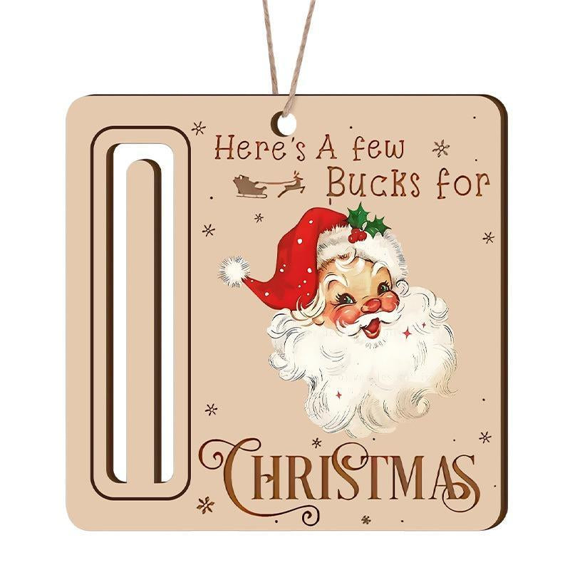Christmas Money Holder Ornament, Wooden Christmas Tree Ornament, Hanging Decor for Garden Room, Winter Home Decor, Festival Party Supplies