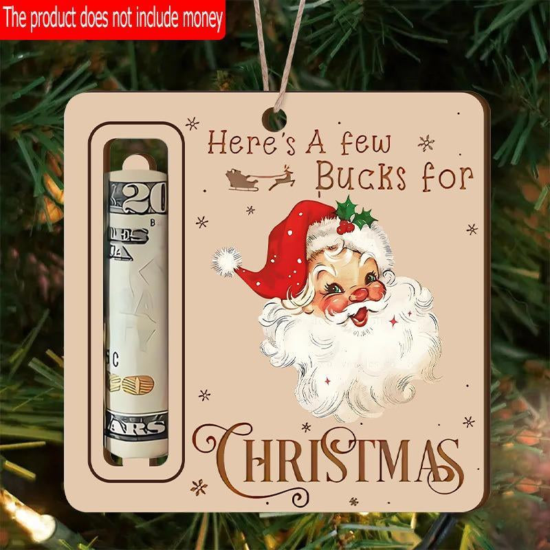 Christmas Money Holder Ornament, Wooden Christmas Tree Ornament, Hanging Decor for Garden Room, Winter Home Decor, Festival Party Supplies