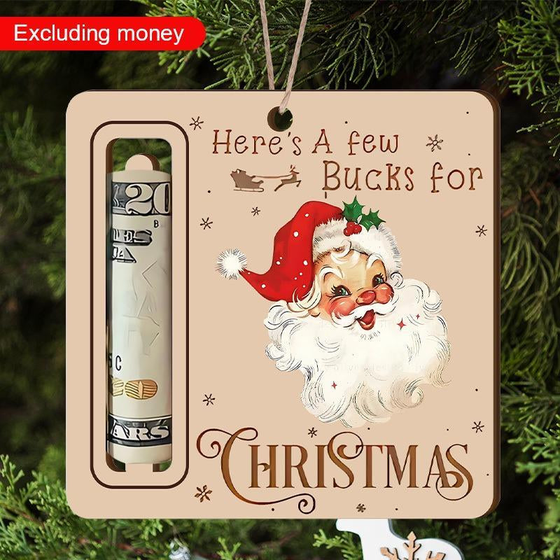 Christmas Money Holder Ornament, Wooden Christmas Tree Ornament, Hanging Decor for Garden Room, Winter Home Decor, Festival Party Supplies