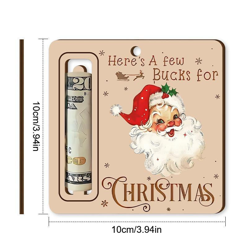 Christmas Money Holder Ornament, Wooden Christmas Tree Ornament, Hanging Decor for Garden Room, Winter Home Decor, Festival Party Supplies
